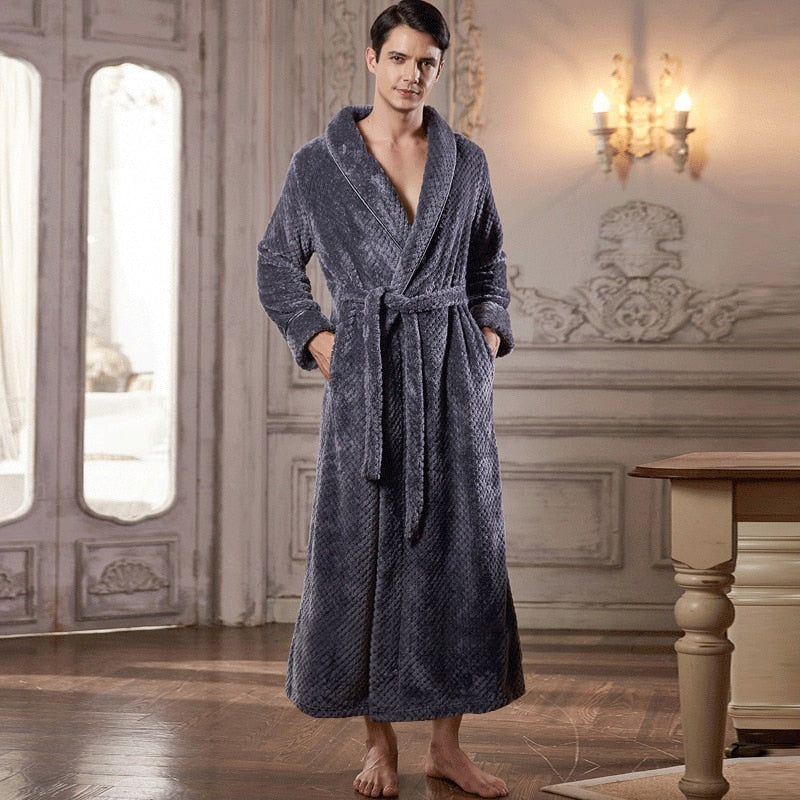 Extra Lange Unisex Badjas van Coral Fleece - Warm en Comfortabel - Andy