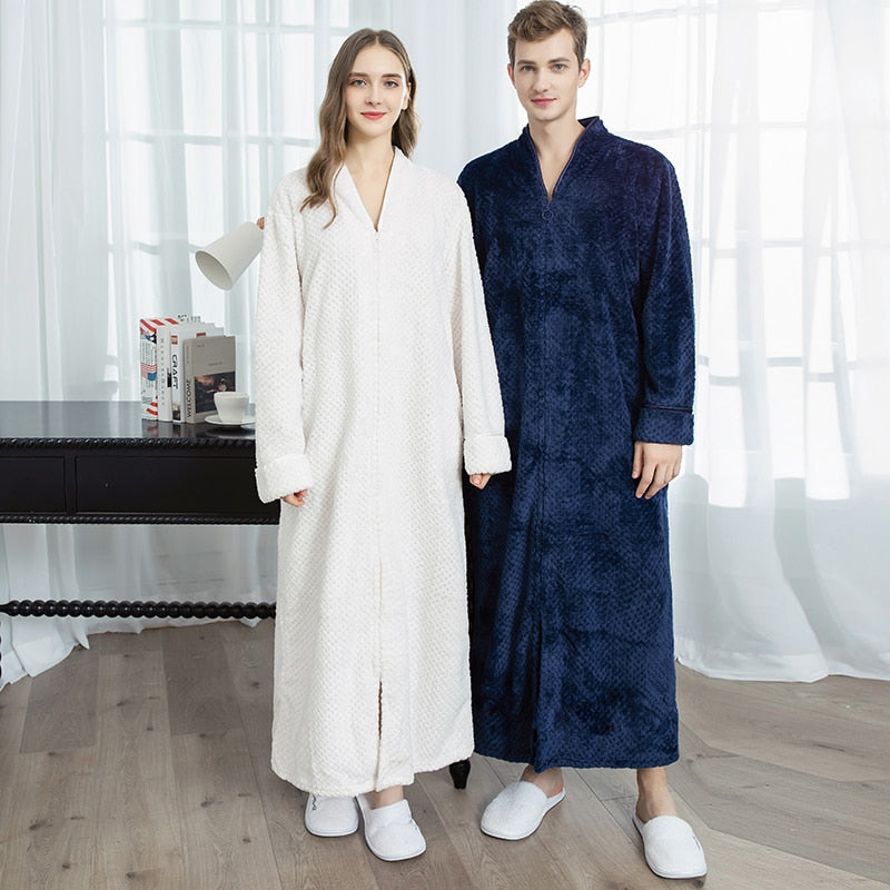Extra Lange Unisex Badjas van Coral Fleece - Warm en Comfortabel - Andy