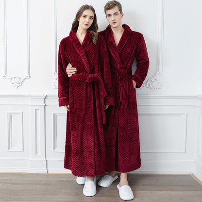 Extra Lange Unisex Badjas van Coral Fleece - Warm en Comfortabel - Andy