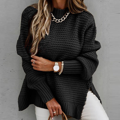Gebreide Elegante Pullover met Halfhoge Hals – Sofia