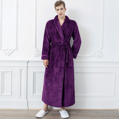 Extra Lange Unisex Badjas van Coral Fleece - Warm en Comfortabel - Andy
