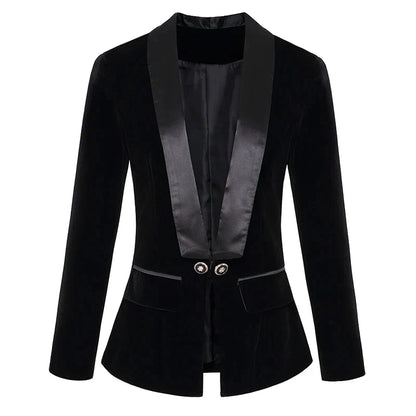 Fluwelen smoking blazer met satijnen revers – Olivier
