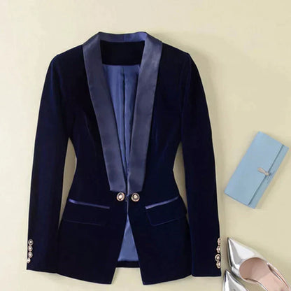 Fluwelen smoking blazer met satijnen revers – Olivier