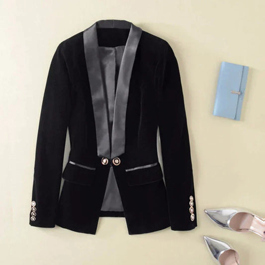 Fluwelen smoking blazer met satijnen revers – Olivier