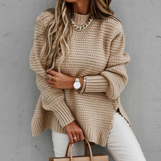 Gebreide Elegante Pullover met Halfhoge Hals – Sofia