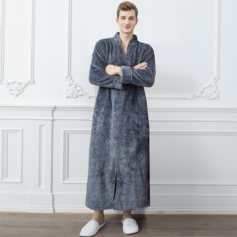 Extra Lange Unisex Badjas van Coral Fleece - Warm en Comfortabel - Andy