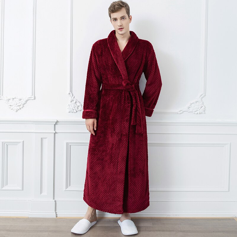 Extra Lange Unisex Badjas van Coral Fleece - Warm en Comfortabel - Andy