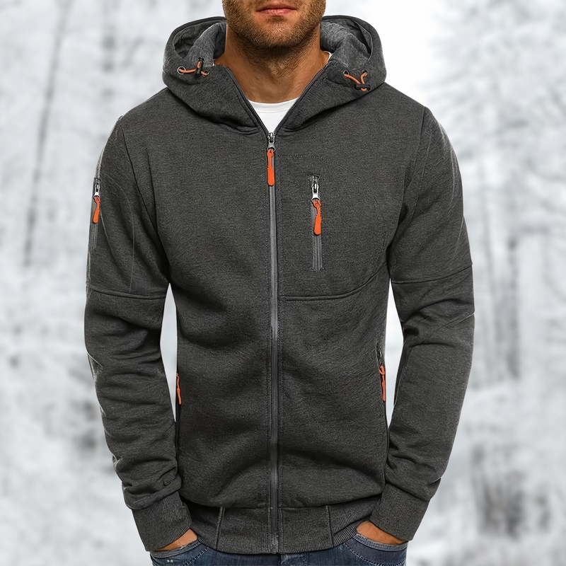 Warme hoodie met rits voor wintercomfort – Ruben