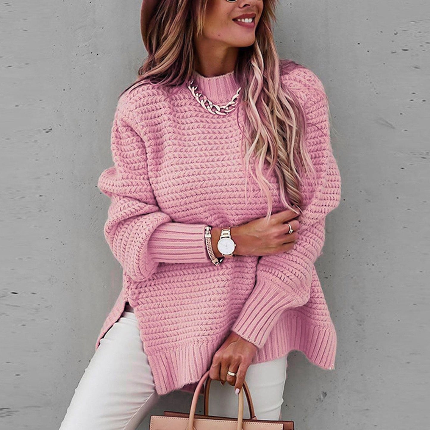 Gebreide Elegante Pullover met Halfhoge Hals – Sofia