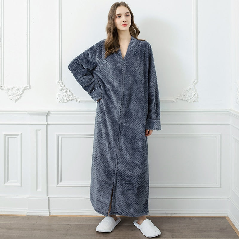Extra Lange Unisex Badjas van Coral Fleece - Warm en Comfortabel - Andy