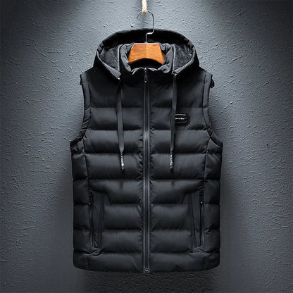 Warme heren bodywarmer met capuchon – Noah