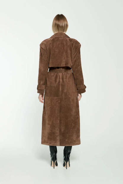 Suède Trenchcoat voor Dames met Ceintuur – Lotte