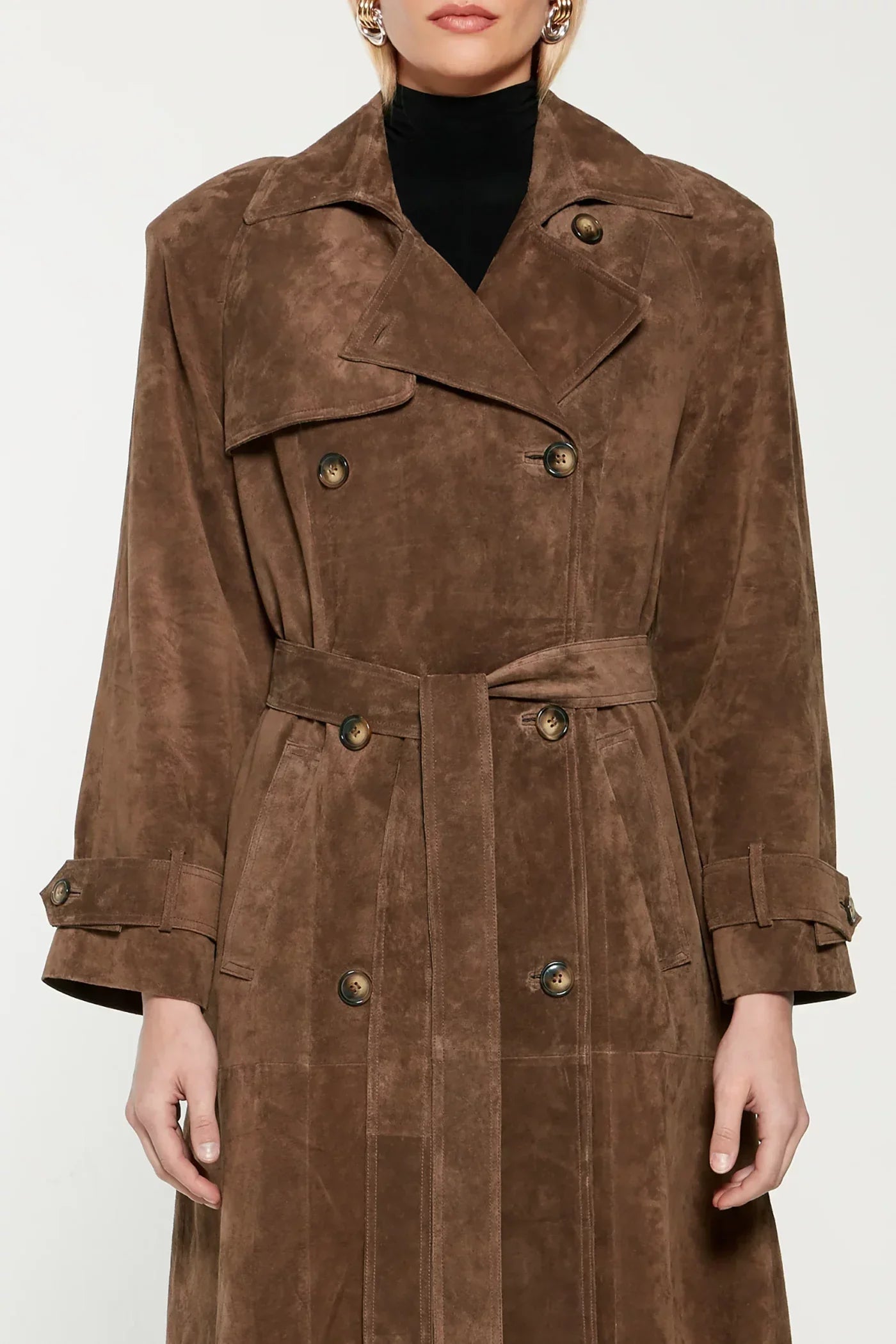 Suède Trenchcoat voor Dames met Ceintuur – Lotte