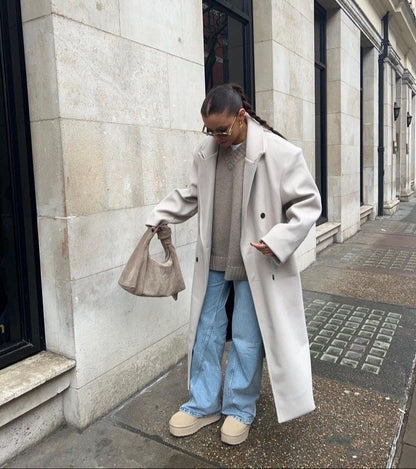 Oversized damesjas met knopen voor winterstijl – Yvina