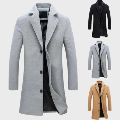 Lange heren winterjas met stijlvolle pasvorm – Benvaro