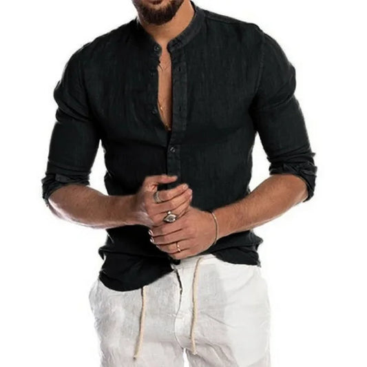 Heren Casual Overhemd Lange Mouwen Knopen – Thomas