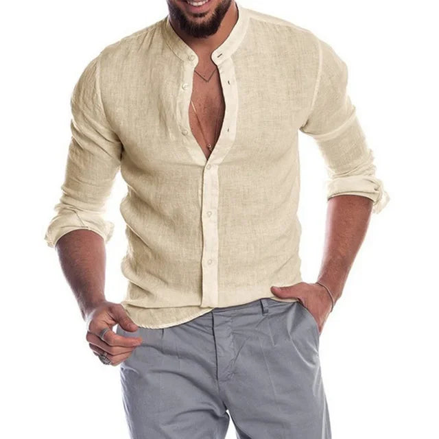 Heren Casual Overhemd Lange Mouwen Knopen – Thomas