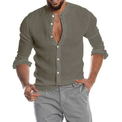 Heren Casual Overhemd Lange Mouwen Knopen – Thomas