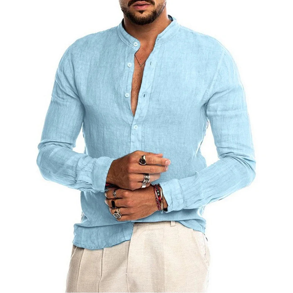 Heren Casual Overhemd Lange Mouwen Knopen – Thomas