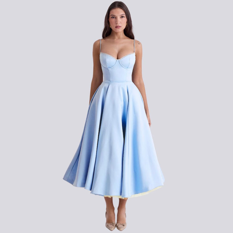 Tule avondjurk dames verstelbaar elegant met zakken – Bellarose