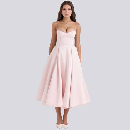 Tule avondjurk dames verstelbaar elegant met zakken – Bellarose