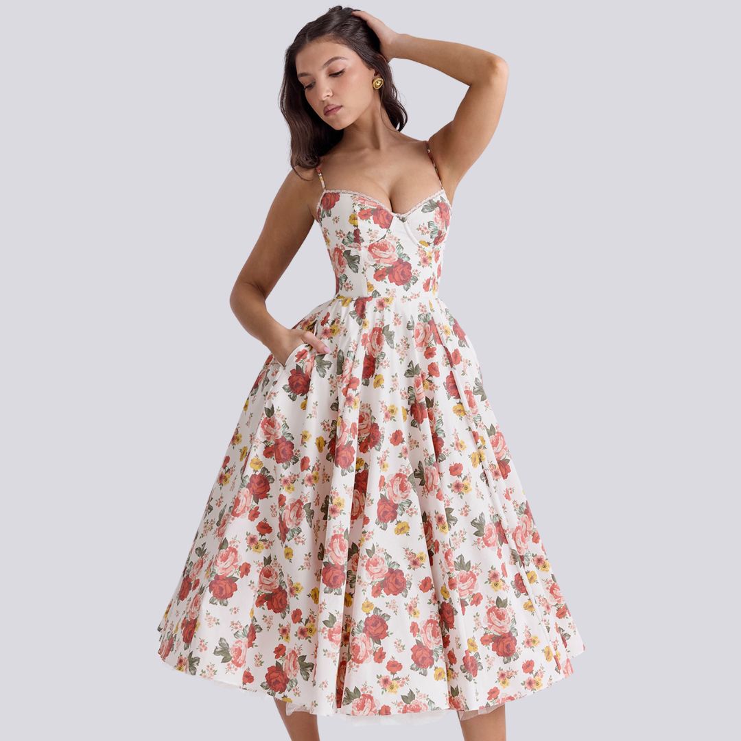 Tule avondjurk dames verstelbaar elegant met zakken – Bellarose