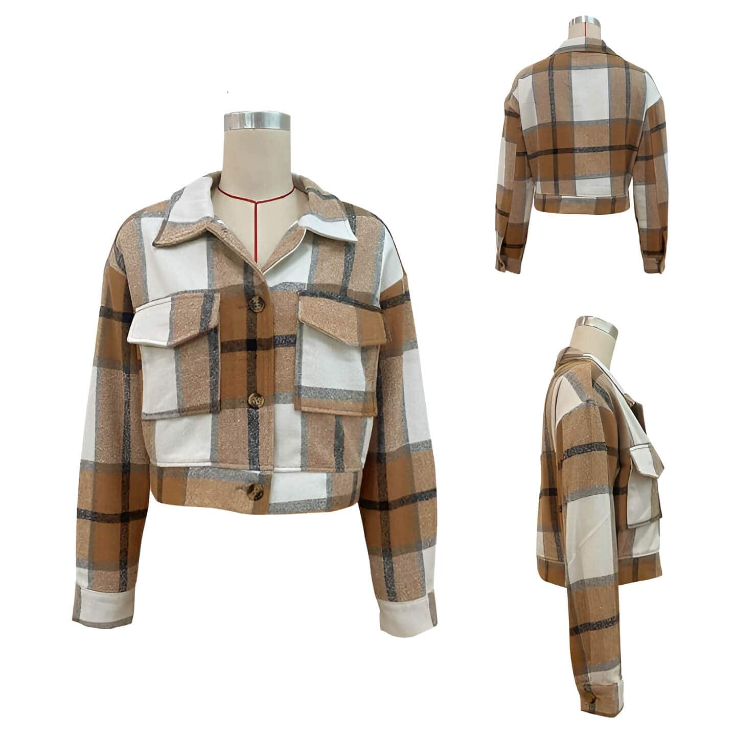Geruit damesvest met zachte stof – Lorie