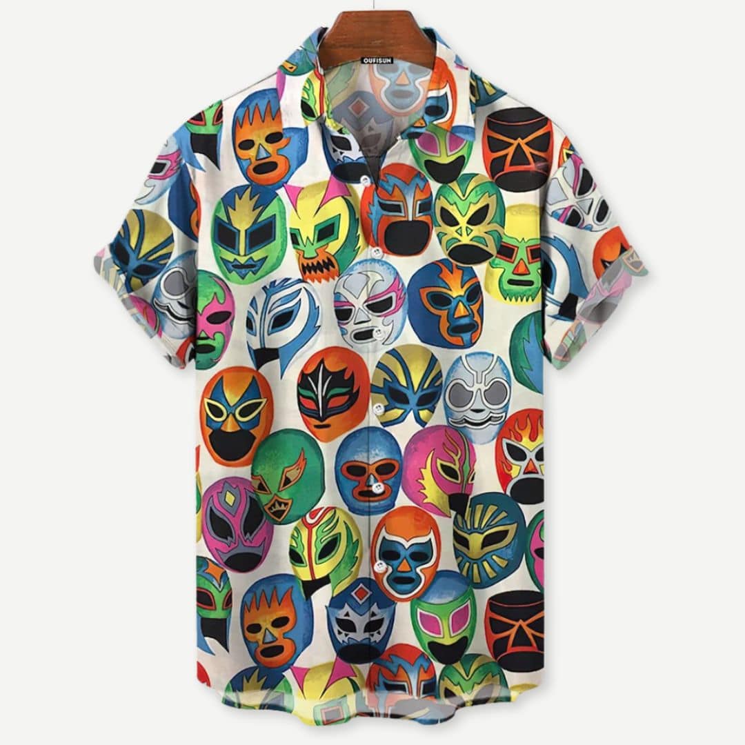 Zomers Heren Shirt met Luchador Print – Ruben