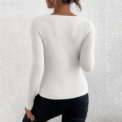 Gebreide V-hals trui voor stijl en comfort – Isabella