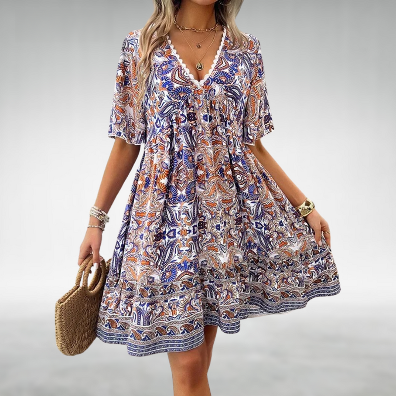 Elegante midi damesjurk met ademend comfort – Sophie