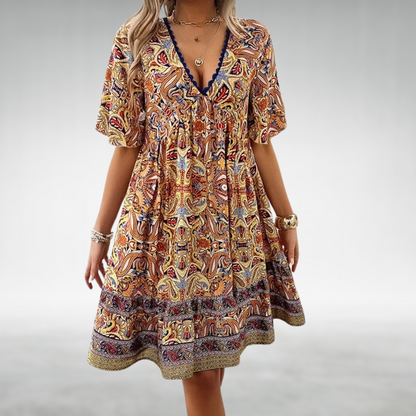 Elegante midi damesjurk met ademend comfort – Sophie