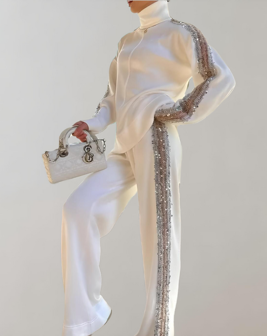 Glitter Coltrui en Wijde Broek Set – Sophie