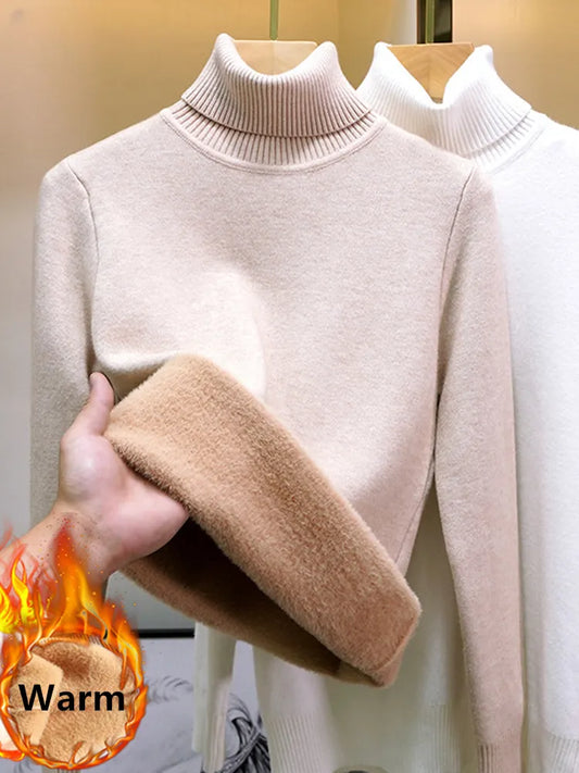 Luxe fluweel gevoerde coltrui voor winter – Camille