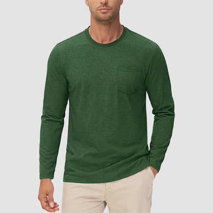 Heren Casual Lange Mouwen T-shirt met Zak – Thomas