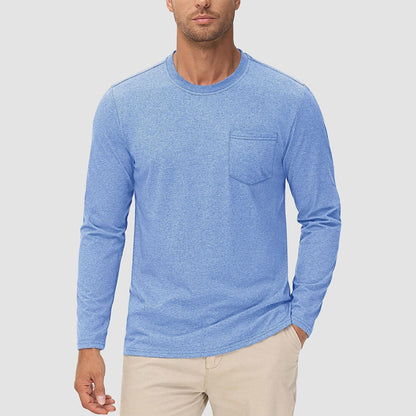 Heren Casual Lange Mouwen T-shirt met Zak – Thomas