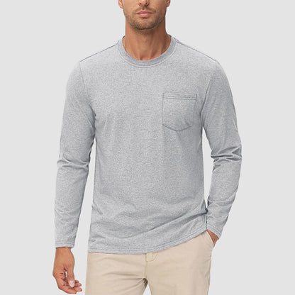 Heren Casual Lange Mouwen T-shirt met Zak – Thomas
