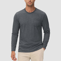 Heren Casual Lange Mouwen T-shirt met Zak – Thomas
