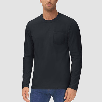 Heren Casual Lange Mouwen T-shirt met Zak – Thomas