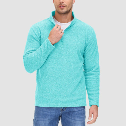 Heren Fleece Quarter-Zip Longsleeve – Olivier