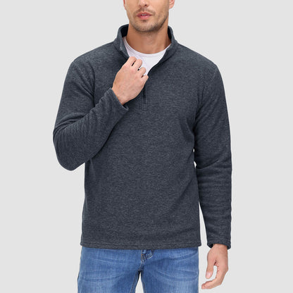 Heren Fleece Quarter-Zip Longsleeve – Olivier