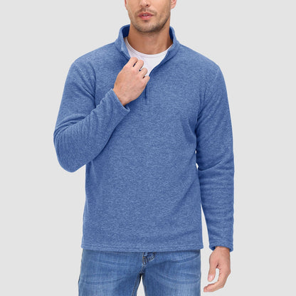 Heren Fleece Quarter-Zip Longsleeve – Olivier