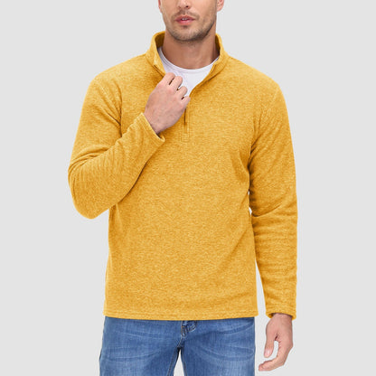 Heren Fleece Quarter-Zip Longsleeve – Olivier