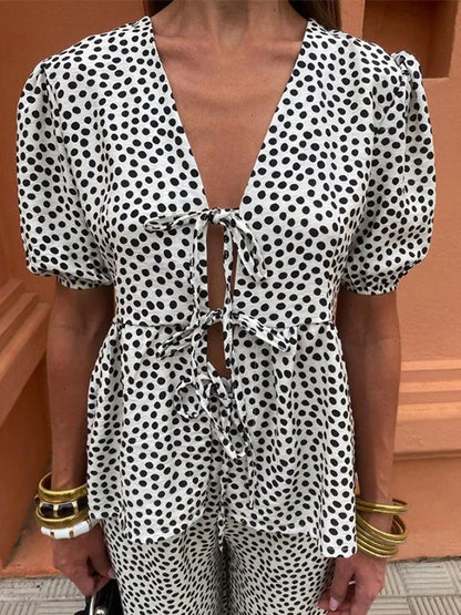 Dames set met opvallend patroon en elegantie – Virella