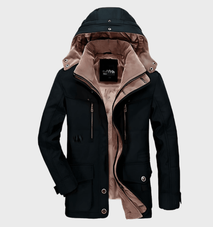 Warme heren winterjas met capuchon en stijl – Milo