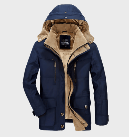 Warme heren winterjas met capuchon en stijl – Milo