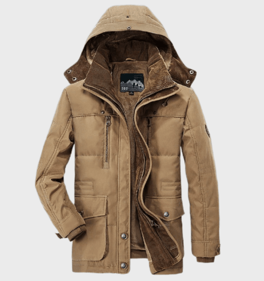 Warme heren winterjas met capuchon en stijl – Milo