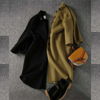 Lange kasjmier trenchcoat met elegante pasvorm – Celeste