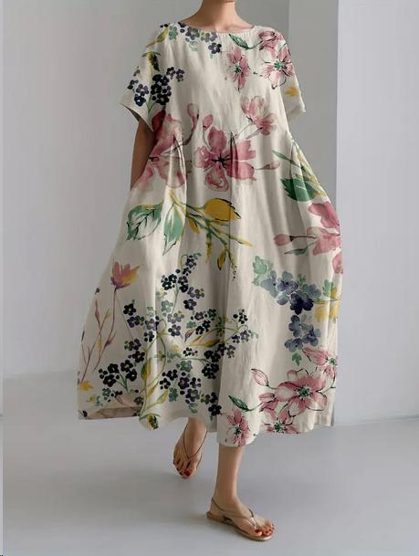 Maxi Jurk Elegant Bloemenprint Tijdloos Design – Noëlle