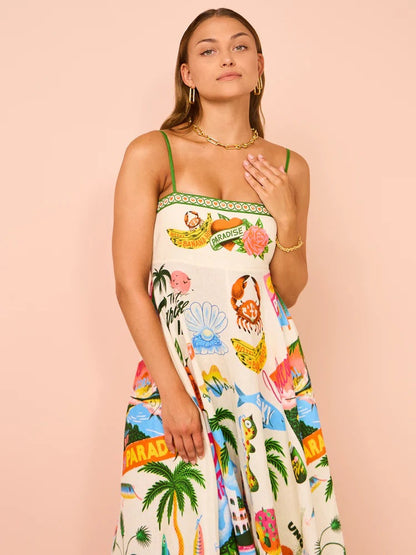 Zomerjurk Linnen Luchtig Verstelbare Bandjes Design – Alizée