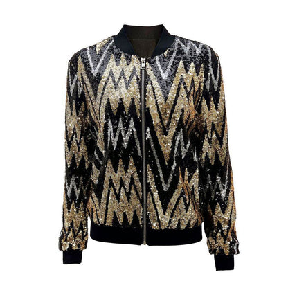 Glamour bomberjack met pailletten voor dames – Naomi